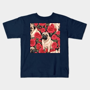 Pugs and Roses All Over Tote Bag Kids T-Shirt